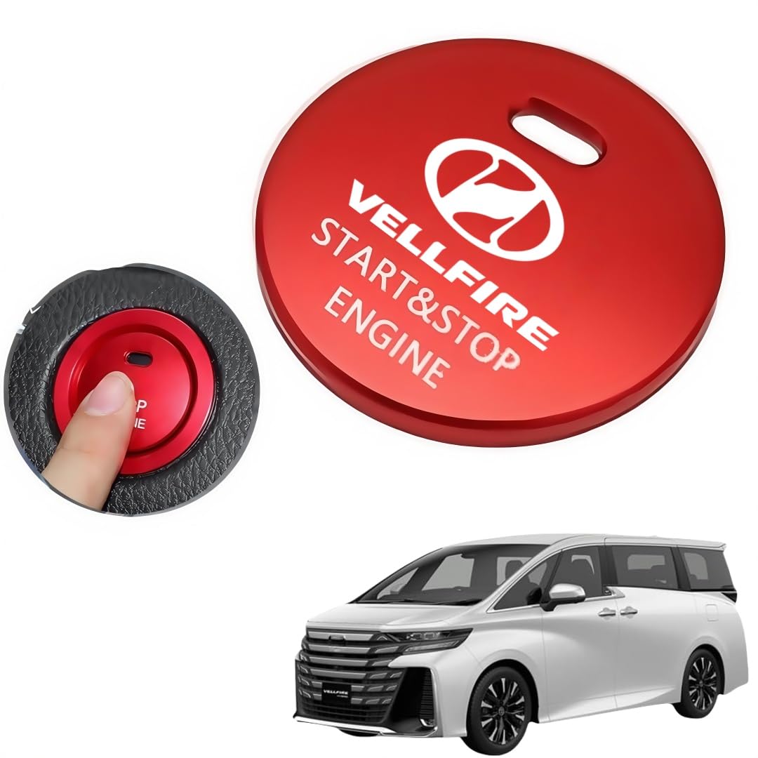 

Крышка кнопки запуска двигателя Vellfire, Подходит для декоративной крышки переключателя кнопки старт/стоп автомобиля, Двигатель VELLFIRE красный