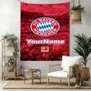 Bayern Munich Custom Your Name Wall Decor Tapestry Art For Pet Memorial Birthdaywedding Party Backdrop Family Gift