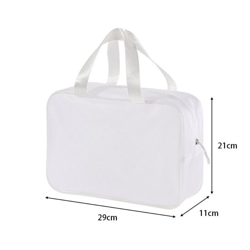 New Large Capacity Mesh Makeup Bag Handheld Transparent Cosmetic Bag Waterproof Zipper Storage Pouch Travel