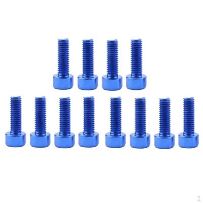 12Pcs Blue Bike Water Bottle Cage Holder Bolts