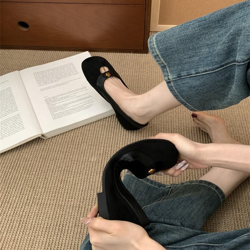 Flat pink gentle small fragrant single shoes women's shoes 2025 new spring Doudou shoes commuter shoes