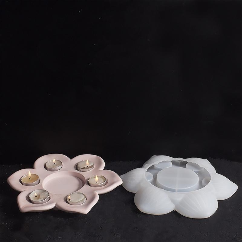 6-fach Silikonform Florale Silikone Kerzenformen Einfache Entformung Für Epoxidharz Kerzenständer Teelichthalter