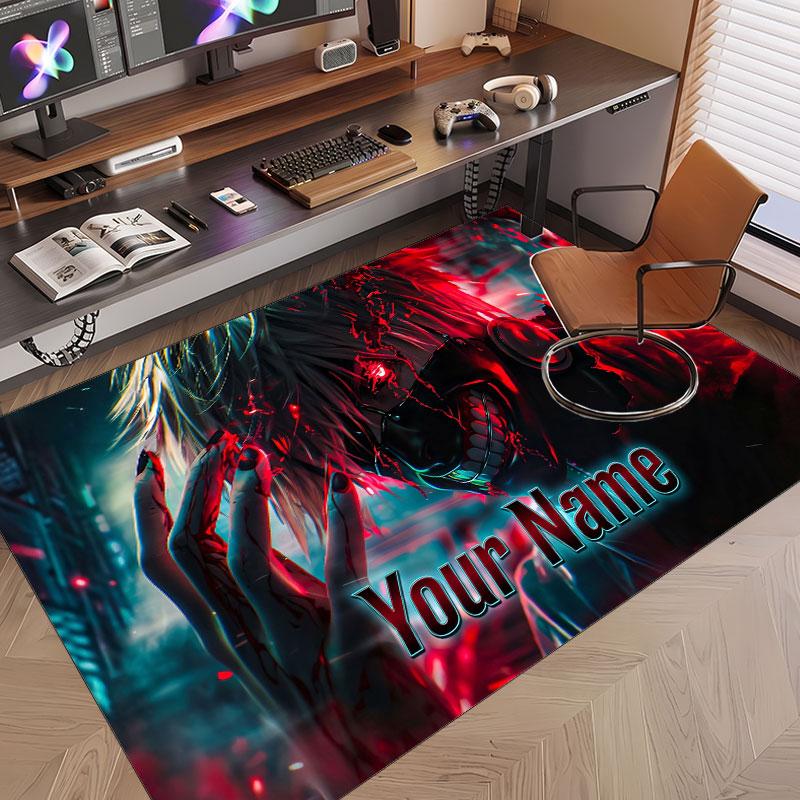 Custom Name Crystal Velvet Rug,Tokyo Ghoul Comfortable Anti Slip Floor Mat For Room Decoration