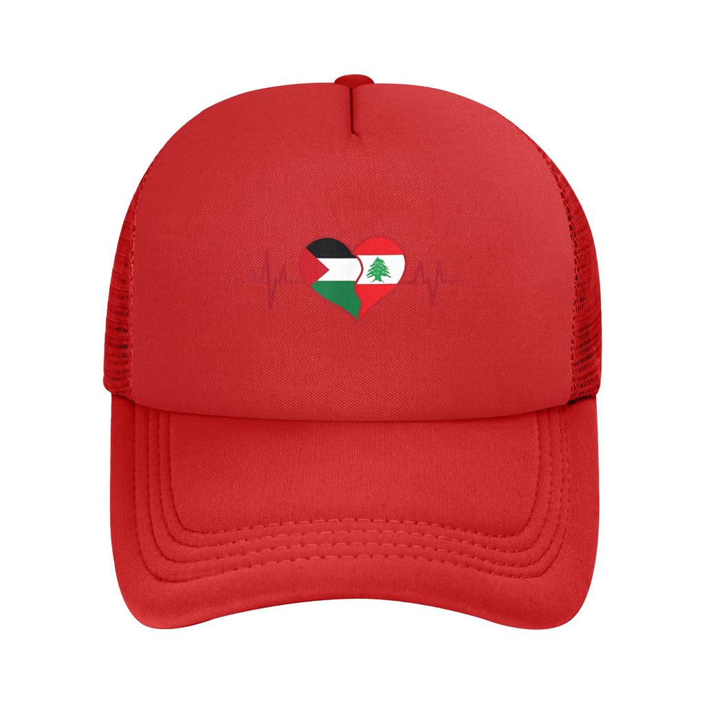 Lebanon Palestine Heartbeat Lebanese Palestinian Flag Casquette Women Unisex Outdoor Hats Adjustable Snapback Cap Baseball Caps