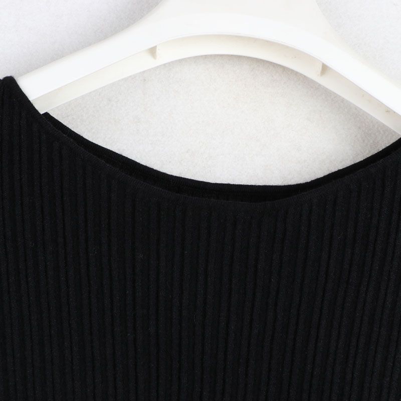 Sunshine House Spring New Arrival Export European and American Plus Size Women's Clothes Round Neck Long Sleeves Long Dress Sweater Slim Looking