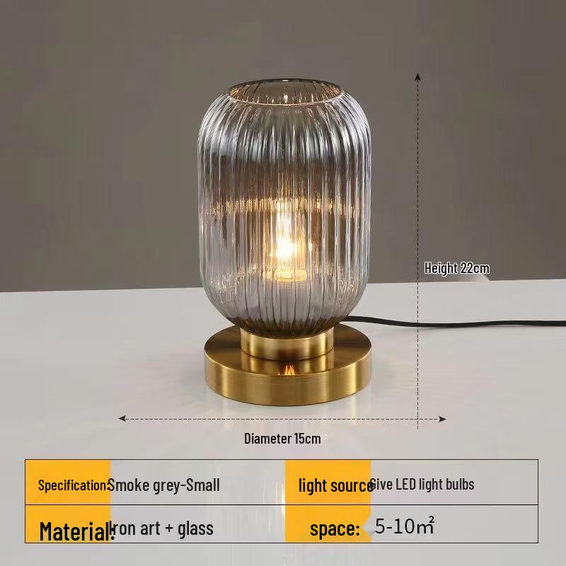 Nordic Minimalist Glass Desk Lamp - Modern Retro Bedside Light