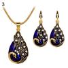 3Pcs Earrings Jewelry Fake Peacock Pendant Fashion Necklace
