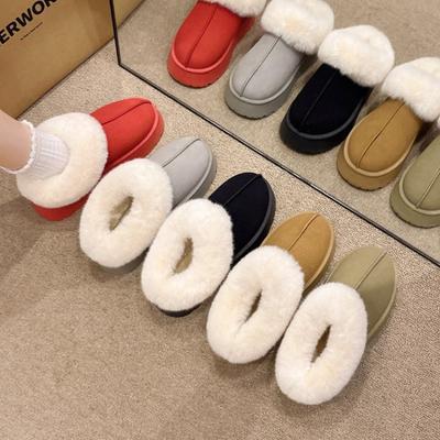 Thick-soled Fur Integrated Warm Snow Boots Women's Shoes New Autumn and Winter Piled Thickened Fluffy Shoes Cotton Shoes