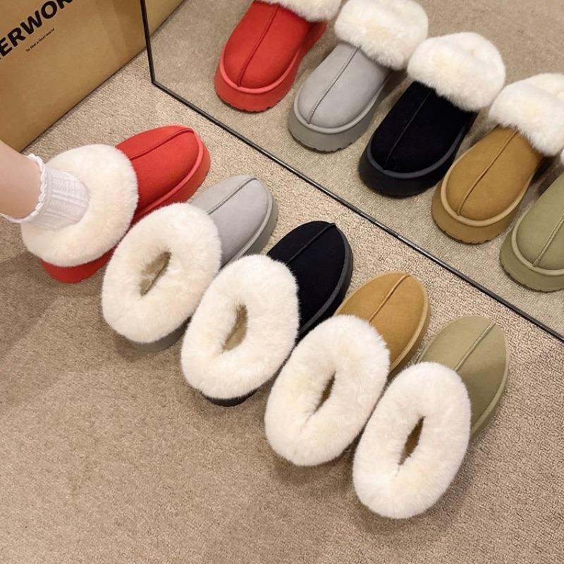 Thick-soled Fur Integrated Warm Snow Boots Women's Shoes New Autumn and Winter Piled Thickened Fluffy Shoes Cotton Shoes