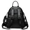 Woven PU Backpack Large Capacity Travel Backpack Women's Multi-functional Shoulder Bag