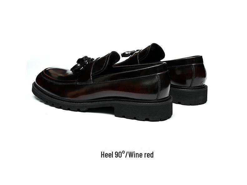 Genuine Leather Tassel Loafers: Men's British Style, Thick-Soled, Slip-On Formal Shoes