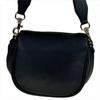 Light Navy Blue Messenger Bag with a Wide Strap, Made of Genuine Leather