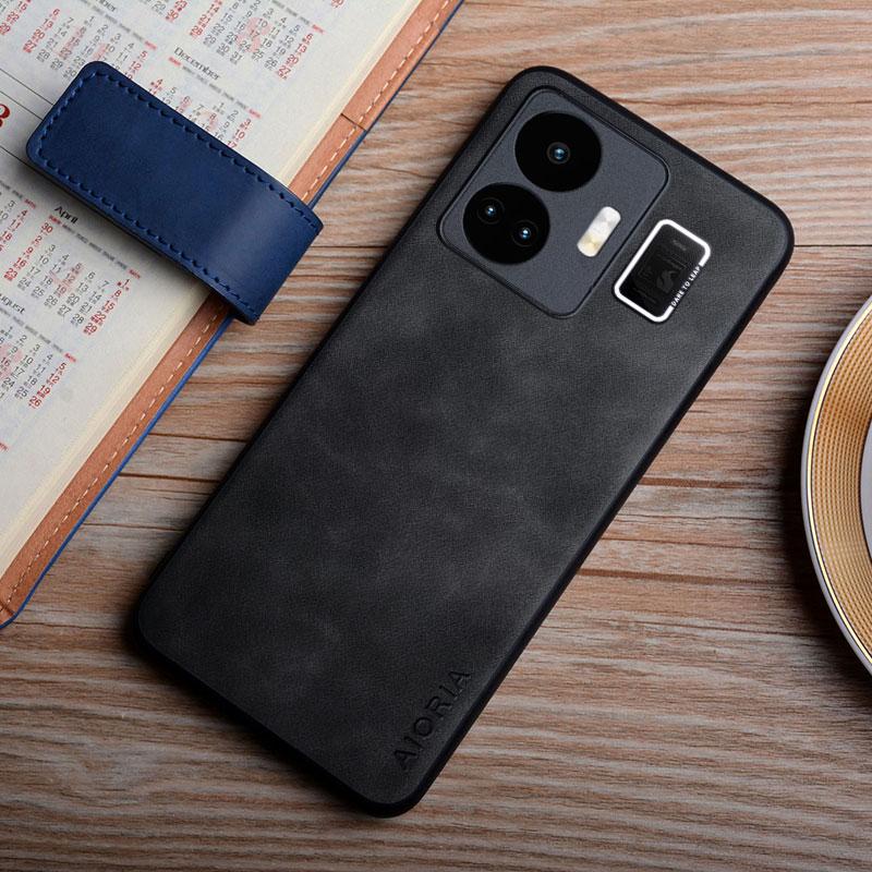 

Фундамент для Realme GT 3 GT2 Pro, легкий, шовковистий, стійкий до відбитків пальців, міцний матовий шкіряний чохол для футляра realme gt3 Realme GT3 темно-сірий колір