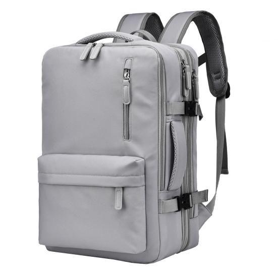 

Расширяемый дорожный рюкзак большой вместимости, ручная кладь с USB-портом для зарядки, рюкзак для ноутбука 15,6 дюймов, рюкзак на выходные для мужчин серый