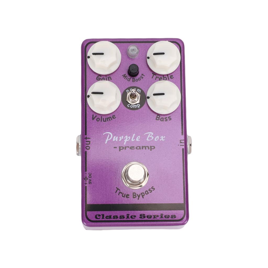 MOSKYAUDIO Guitar Effects Pedal Purple Box Overdrive Preamp Boost Compressor Wide Dynamic Tone Control True Bypass
