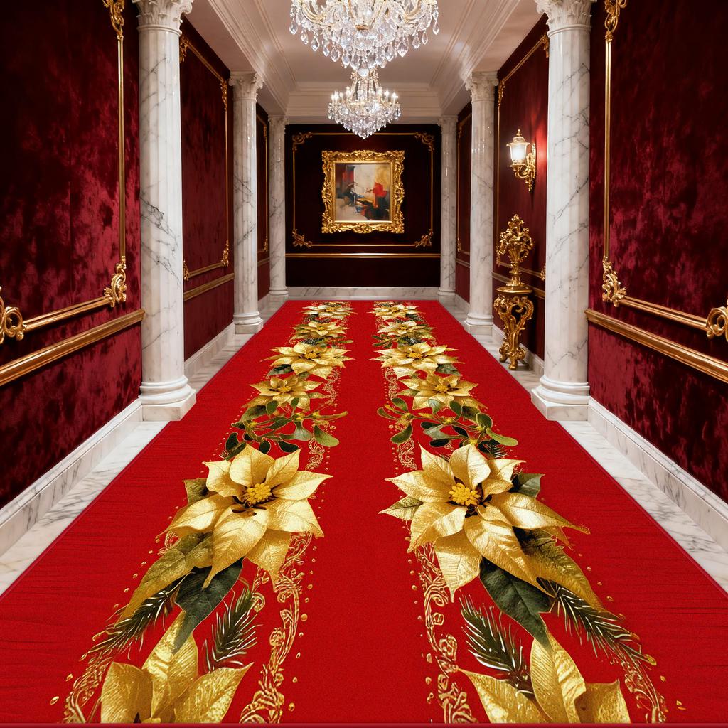 Hallway Carpet Golden Flower Red Hall Carpet Path To Floor in The Corridor Runner Rug Doorway Kitchen Aisle Mat Size