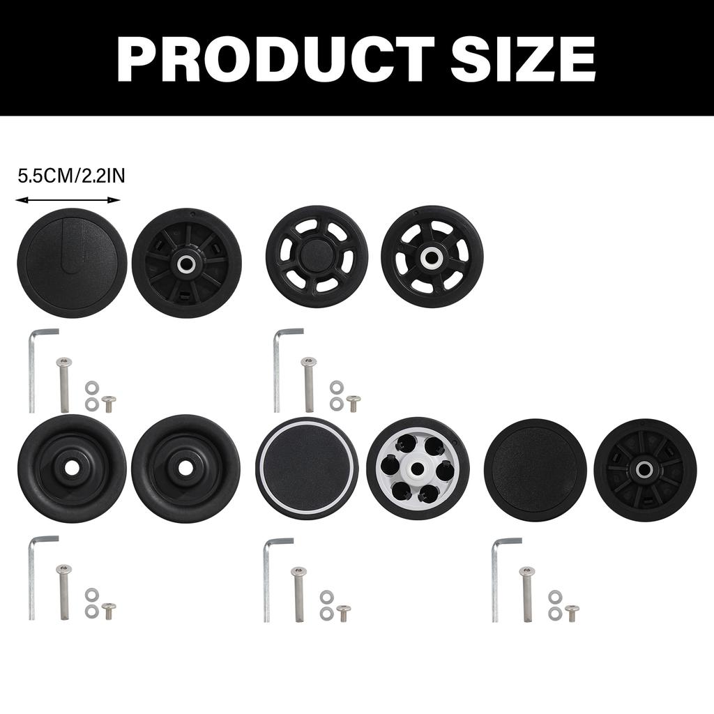 1 buc Roți practice rotative la 360 de grade pentru valize, de schimb, silențioase, pentru valiză tip troler