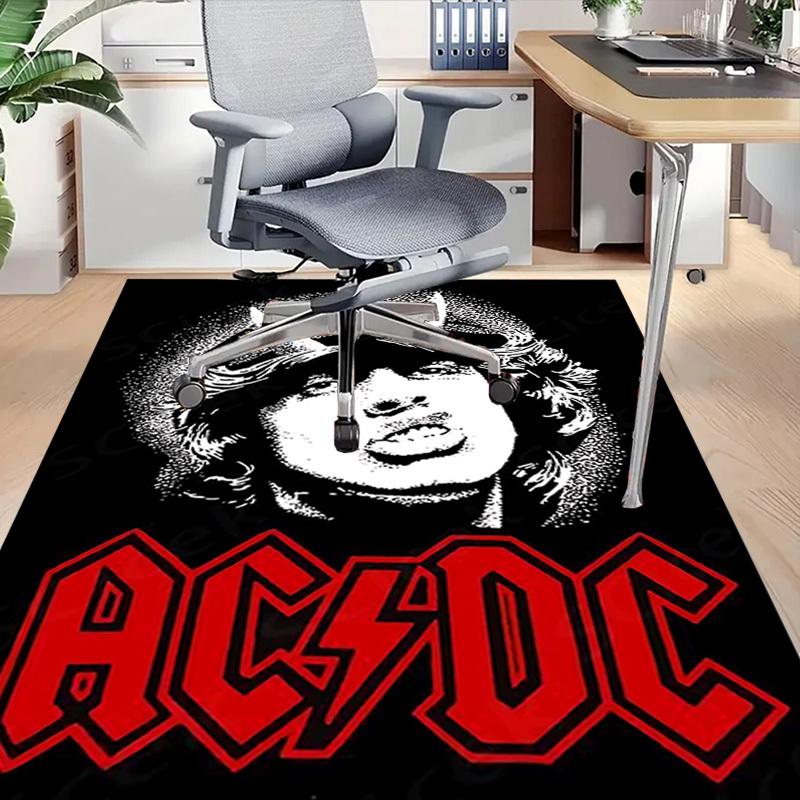 1pc ACDC Home Office, Durable Polyester Floor Mat with Easy, Office Decor, Urban Style, Nonslip Backing