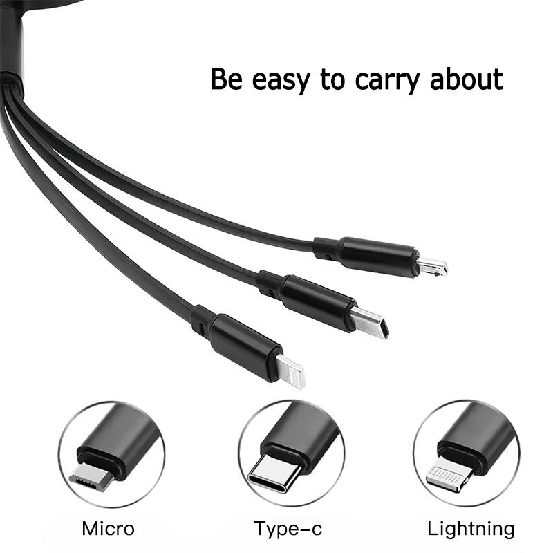 XMVPW1 For BMW Car 3-in-1 Telescopic Data Cable Phone Ipad Charger For BMW E46 E90 E60 F30 F10 E39 i3 i4 X1 X2 X3 X5 X4 X6 X7 M3 M4 M5