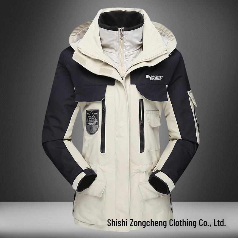 Unisex Windproof Jacket: 3-in-1 Down Cotton Outdoor Fishing Coat