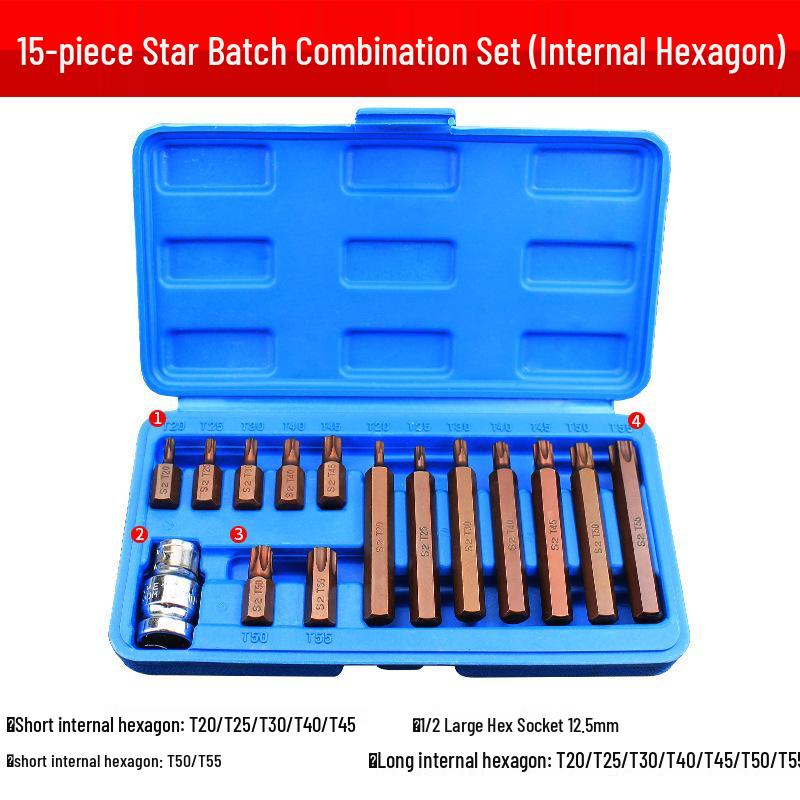 Hexagonal T30 Internal 6-Spline, 12-Point Star Key Socket M10 Tool, T40 Auto Repair.