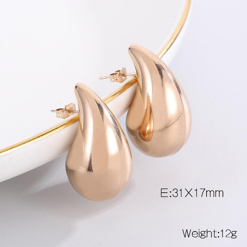 Earrings Fashion Simple Tears Eyes Earrings Temperament Versatile Glossy Comma Hollow Earrings
