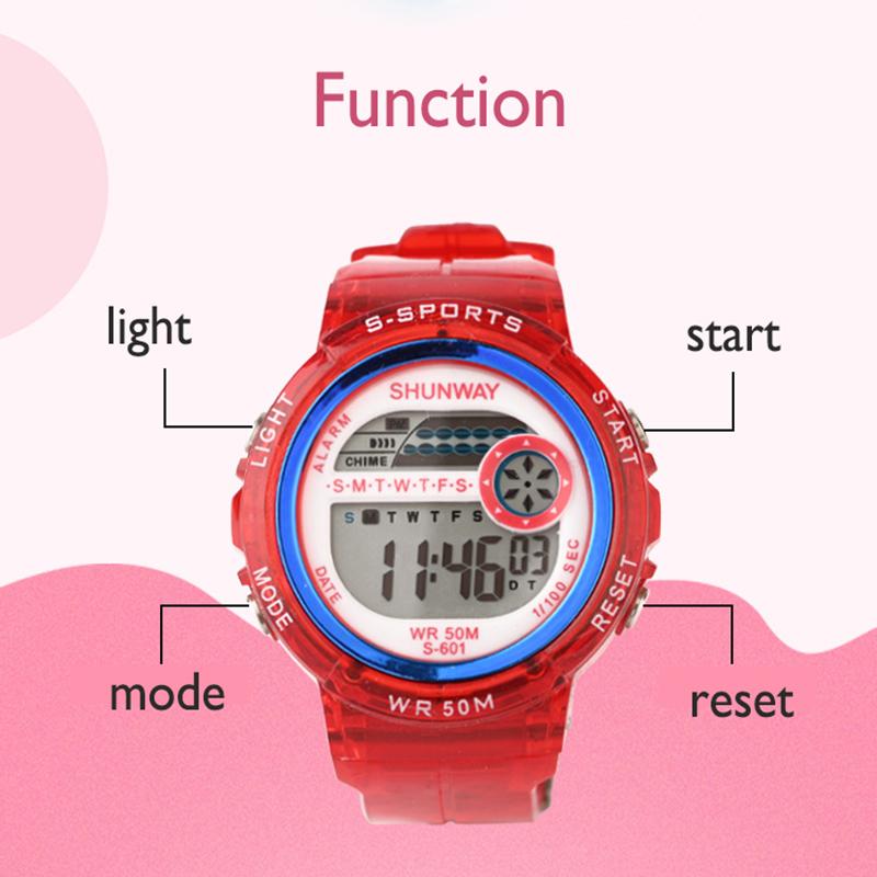 UTHAI CE28 children's watch sports watch 50 meters waterproof swimming girl boy JELLY LED luminous electronic children