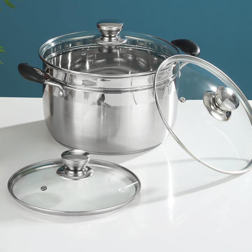Nerezová ocel, tvrzené sklo, víko na hrnec, kulaté víko na wok, nádobí, díly, kuchyňské příslušenství