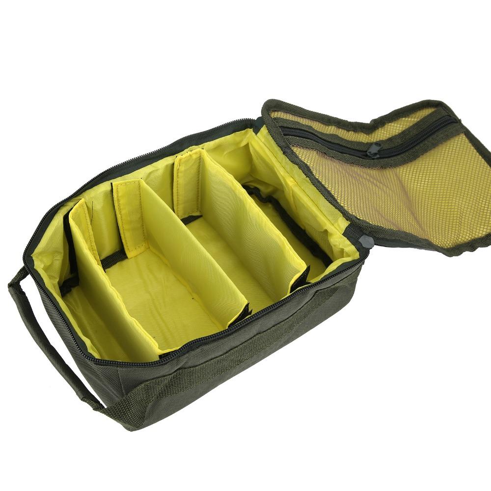 4-Layer Fishing Reel Bag Double Zipper Closure 3 Adjustable Dividers Reel Organizer Case Waterproof Handheld Fishing Tackle Bag
