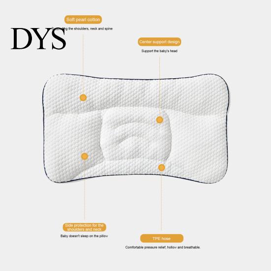Ergonomisch Contourenkussen voor Rugslapers Kinderen 6 Maanden tot 8 Jaar, Cervicale Ondersteuning Baby Comfortabel Huis Reizen Peuterkussen, Ademend