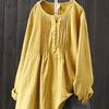 Cotton Linen Plus Size T-shirt Tops for Women Autumn Winter Loose Blouse Large Pullover Shirts Tees Female Clothing Y2K Top
