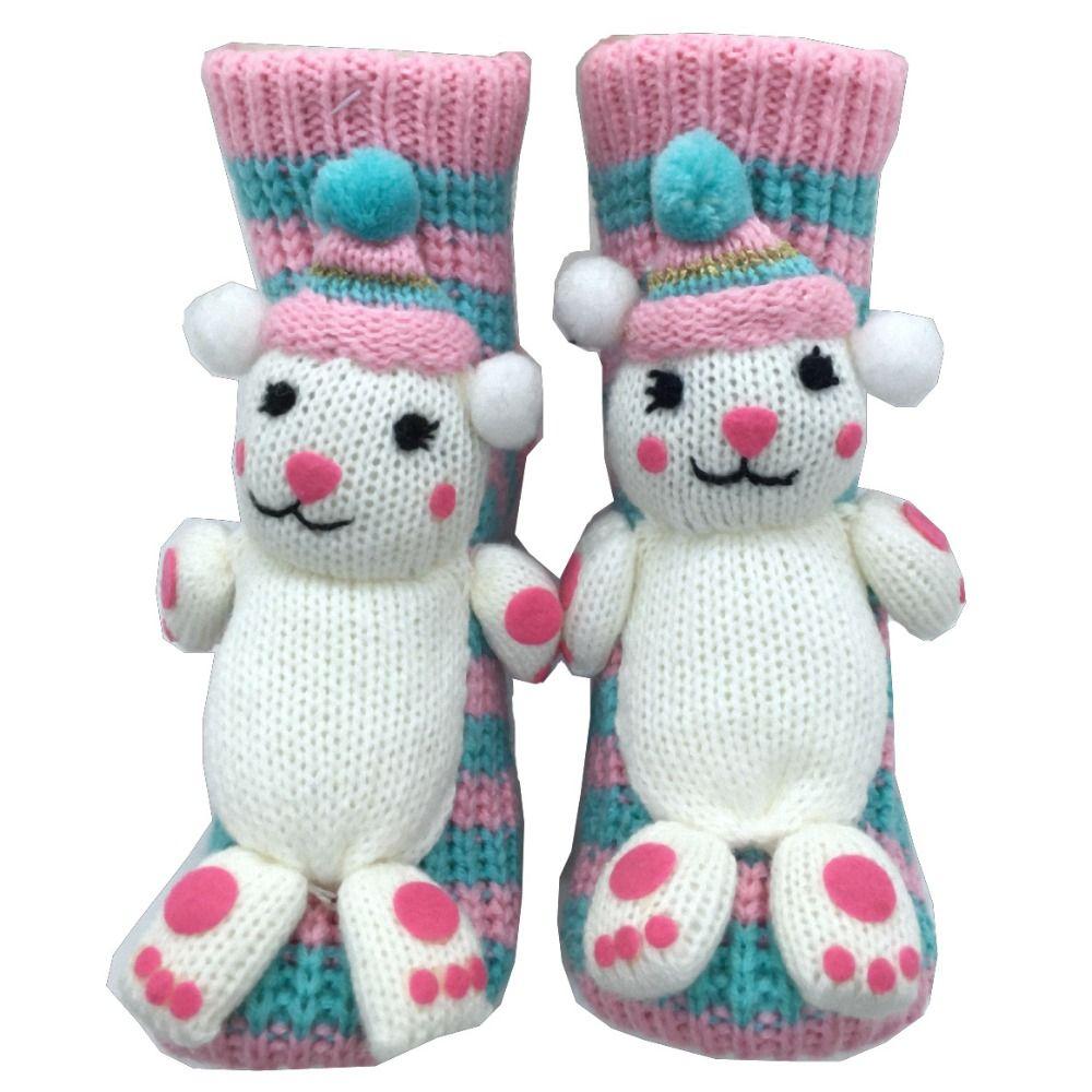 3D Knit Animal Socks Hand Crocheted Double Layer Novelty Floor Socks Anti-Sweat Breathable Winter Socks Christmas Gifts