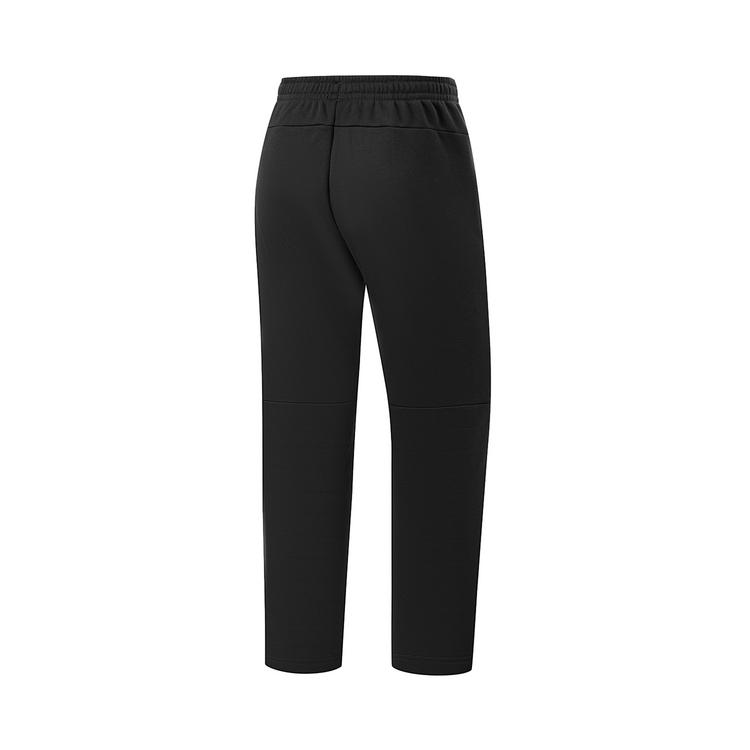 Li Ning Fitness Series Solid Color Elastic Waist Straight Leg Thickened Knitted Sports Pants Men Pants Black AKLTC21-1