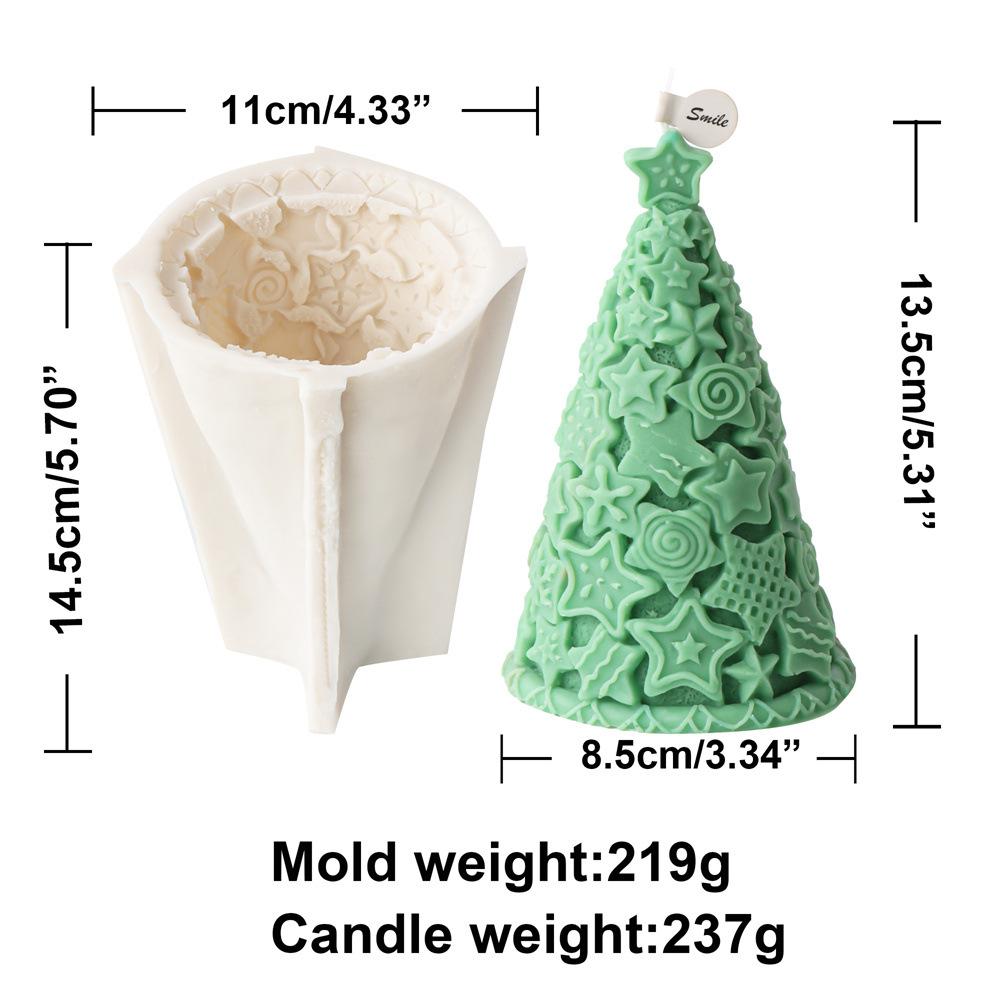 3D Geometric Christmas Pine Tree Candle Molds Silicone DIY Pine Cone Aromatherapy Candles Making Resin Molds Home Decor Supplies