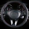 CARDAK DIY Black Leather Car Steering Wheel Cover For Mercedes-Benz C180 C200 W205 C300 B200
