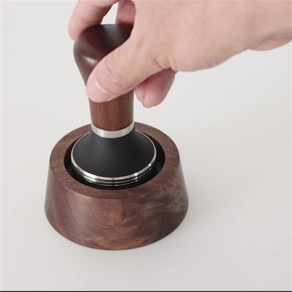 Coffee Distributor Mat Solid Wood Storage Rack Smooth Bottom Espresso Tamper Stand Coffee Distributor Maker Support Base