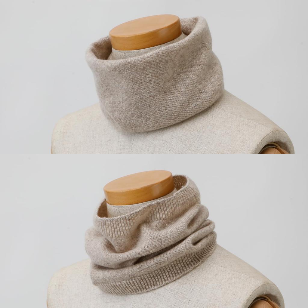 TACHO Cashmere Neck Made In Japan with Premium Inner Mongolian Suitable for Sensitive and Solid Perfect Gift for Men and Women Sand 100% Warmer/Snood,