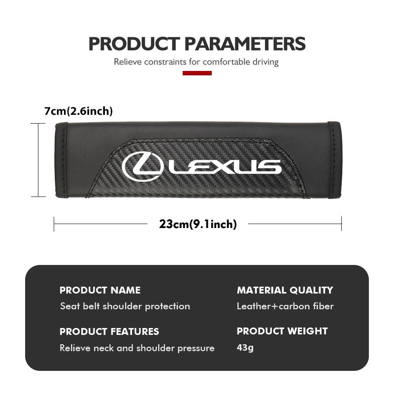 For Lexus Car Seat Belt Leather Safety Shoulder Covers Auto Accessories CT200H ES250 ES300H IS250 IS200 GS300 GS460 GX470 LS400