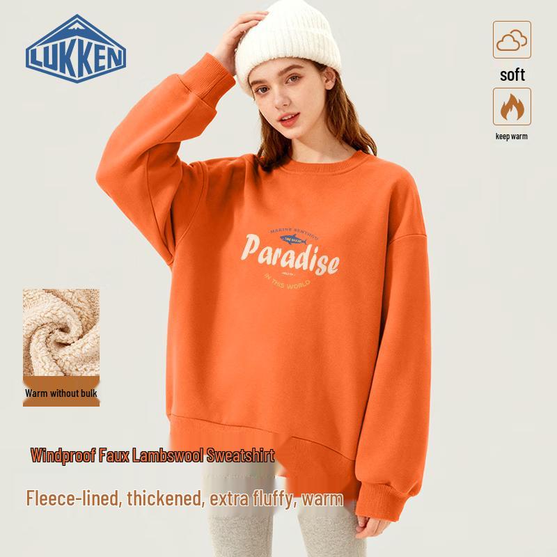 

LUKKEN Women s 2025 Winter Fleece-Lined Crew Neck Sweatshirt M