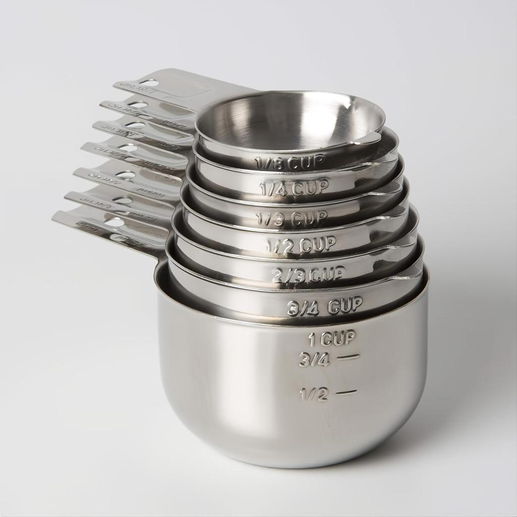 304 Stainless Steel Measuring Cup & Spoon Set with Scale for Baking & Cooking