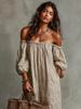 2026 Summer Elegant One-Shoulder Stripe Casual Dress
