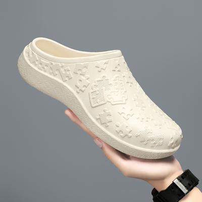 Women's Plush Slippers EVA Plush Chef Shoes Detachable Washable Non-Slip Soft Sole Flat Winter Garden Shoes Home Hole Slippers