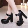 Fashion Pumps Women Single Shoes 13cm High Heels Female Thick with Waterproof Platform Autumn Sexy Super High Heel Black Women's Shoes