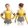 Children‘s Patchwork Sequins Circus Jumpsuit Mock Neck Sleeveless Gold Webbing Press Button Crotch and Glossy Oversleeve Set
