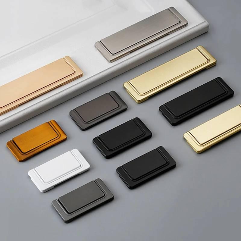 Flat Hidden Aluminum Alloy Cabinet Drawer Handle Minimalist Wardrobe Cupboard Pull Durable Modern Home Decor