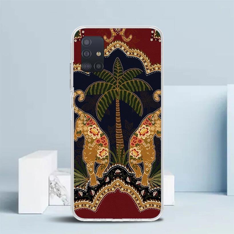 

African Style Fabric Pattern Soft Cover for Samsung Galaxy A12 A22 A32 A52 A72 A02S Phone Case Note 20 Ultra 10 S10 Plus A51 A71 Samsung A51 4G