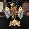 Luxury Vintage European Grape Shaped Glass Sugar Jar Set Metal Vine Stand Decorative Candy Condiment Box Kitchen Table Decor Gift