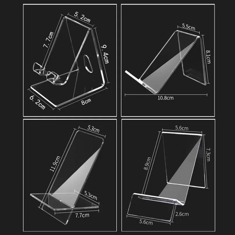 Acrylic Desktop Transparent Cell Phone Holder Lazy Phone Stand Clear Rack For iPhone 16 15 14 13 12 Samsung S25 S24 Xiaomi Mount