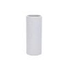 Yamakou Japanese Ceramic White Porcelain Arabesque Design, 7-inch (2-piece) Cylindrical Vase for Buddhist Altar Flowers, Approx. 21cm H X 8.7cm D