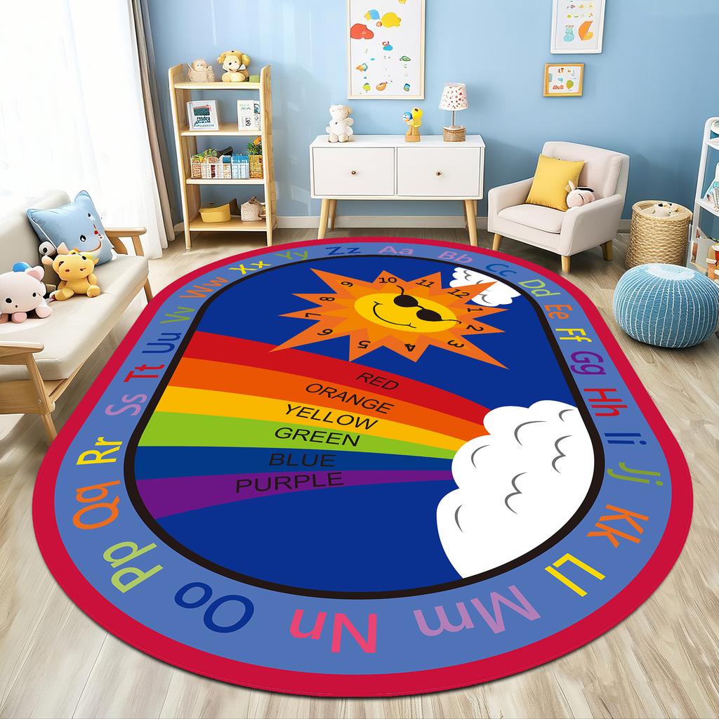 Kindergarten Cartoon Carpet Children'S Early Education Puzzle Game Mat Full Of Easy Care Crystal Velvet Baby Climbing Mat